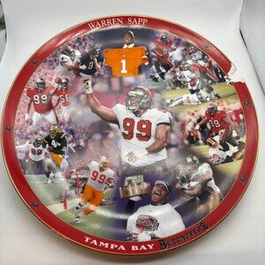 VTG Danbury Mint NFL Tampa Bay Buccaneers Warren Sapp Collectible Plate Chipped